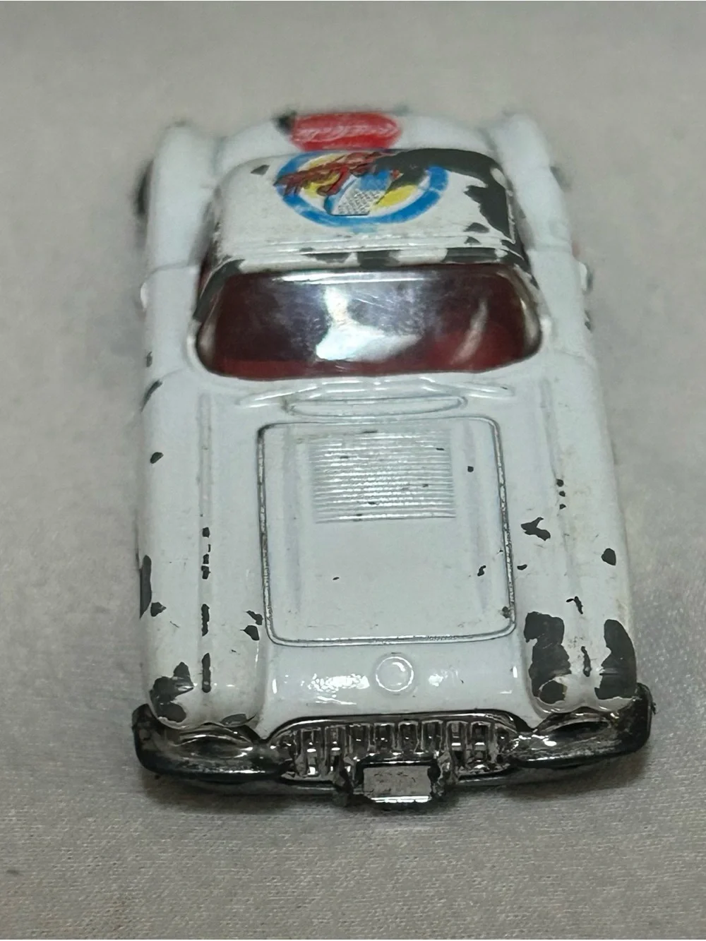 Vintage Majorette Chevrolet Corvette 1957 White Coca-Cola Diecast 1/58 Scale